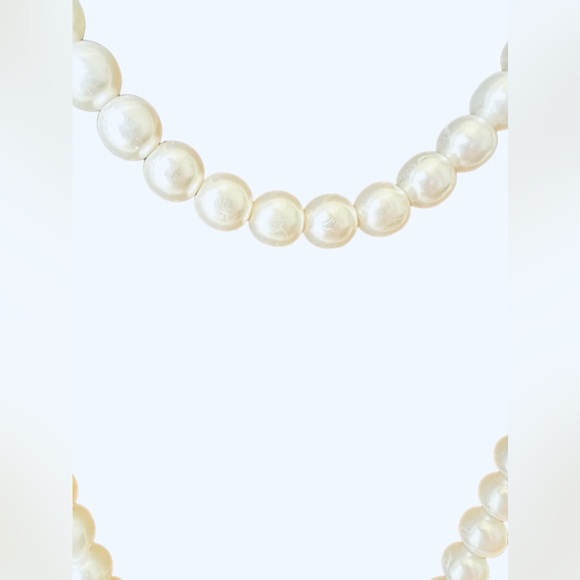 Vintage Alice Caviness Single Strand Pearl Necklace Flower Gemstone Box Clasp - Picture 9 of 9